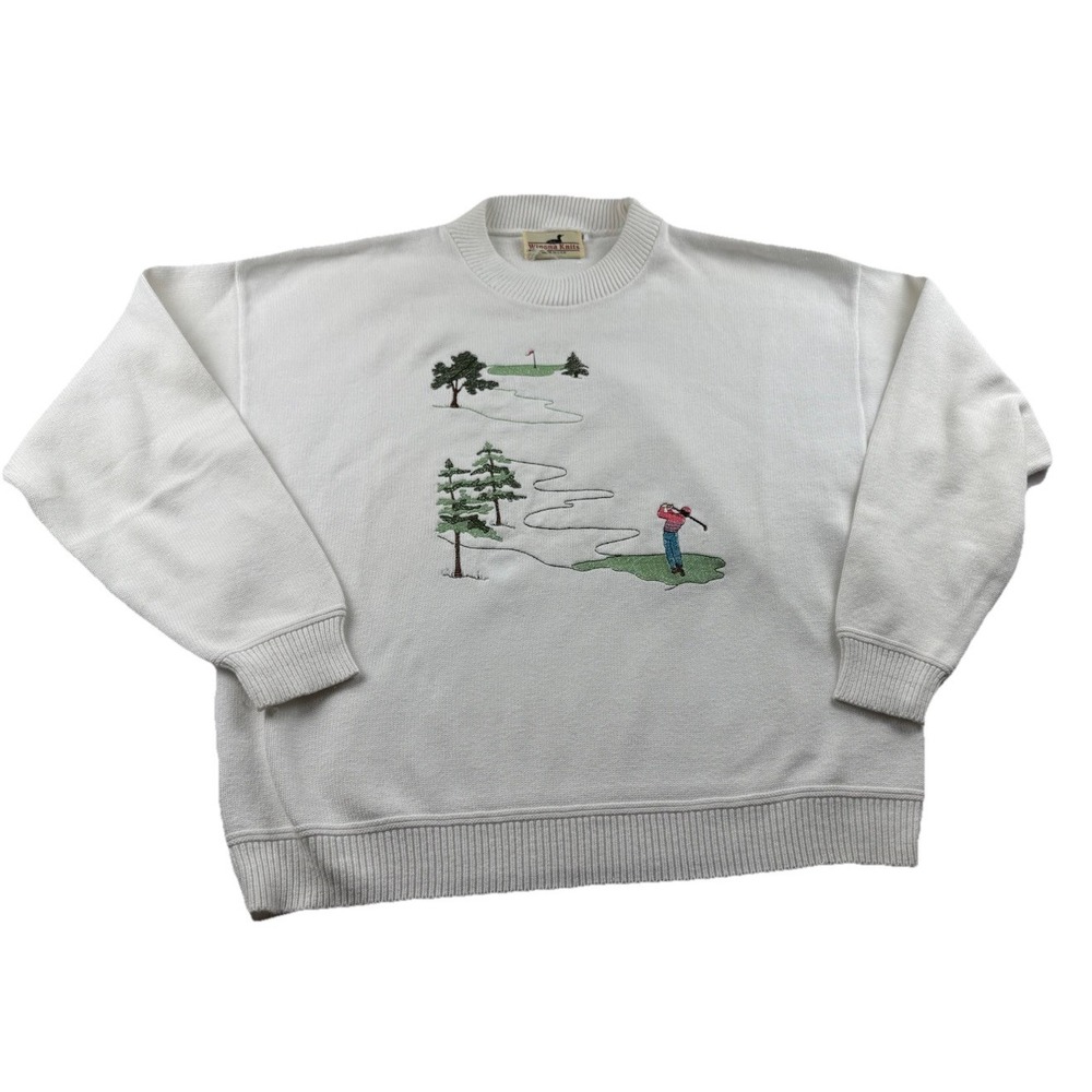 Winona Knits Vintage Golf Embroidered Sweater Men's XL USA